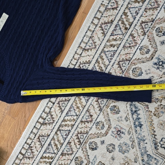 ST. JOHN'S BAY WOMENS PLUS SIZE BLUE CLASSIC V-NECK CABLE SWEATER SIZE 3X - Picture 11 of 12